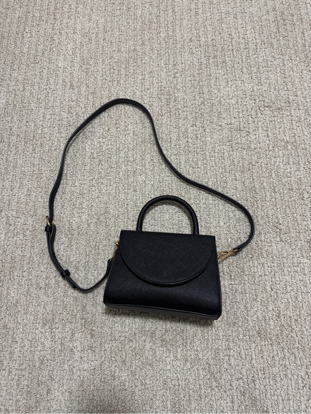 Olga Berg SASHA Black Top Handle Bag